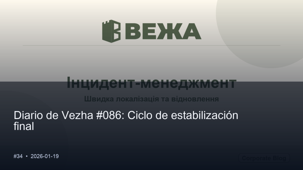 Diario de Vezha #086: Ciclo de estabilización final