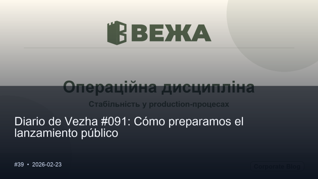 Diario de Vezha #091: Cómo preparamos el lanzamiento público