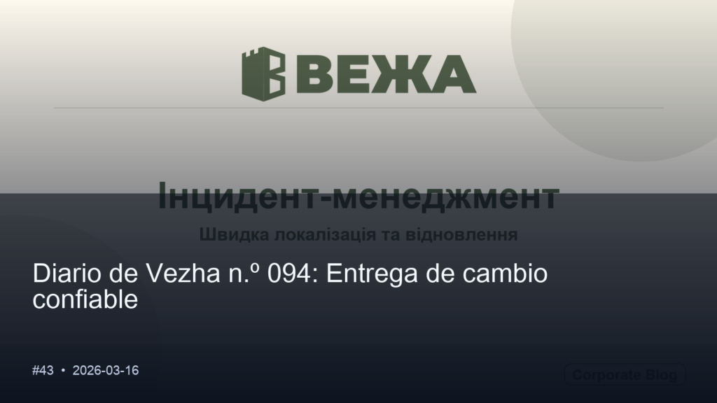 Diario de Vezha #094: Entrega de cambio confiable