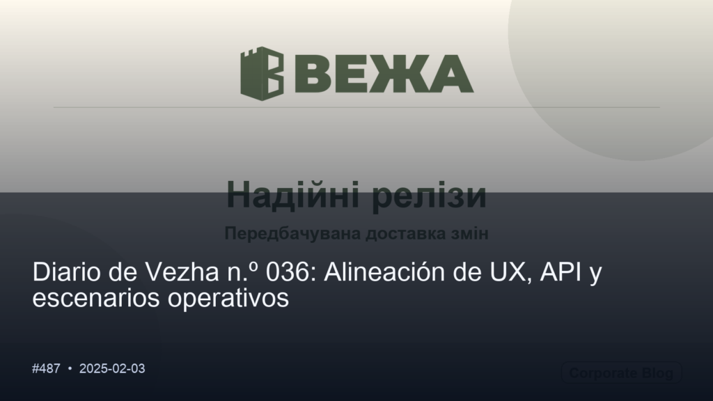 Diario de Vezha #036: Alineación de UX, API y escenarios operativos