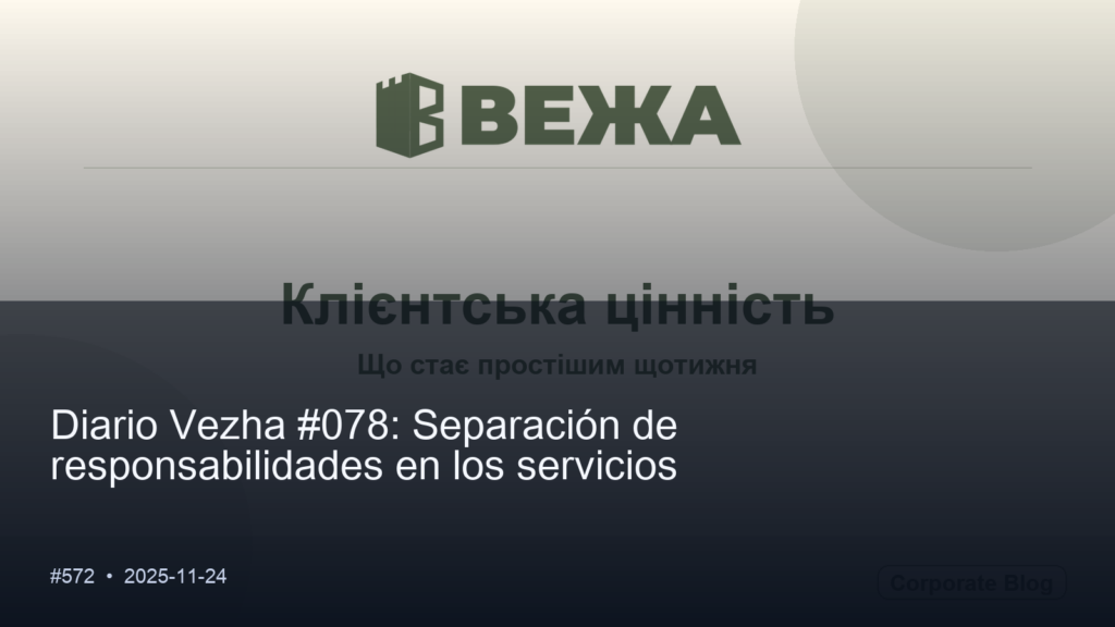 Diario de Vezha #078: Separación de responsabilidades en los servicios